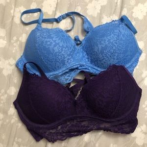 Bundle of two pink push-up bralettes
